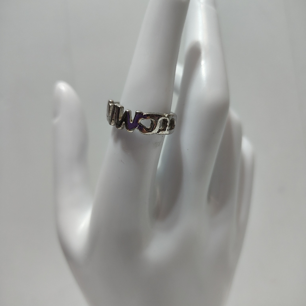 Vintage WWJD Ring What Would Jesus Do 1990s Faith Jewelry Silver Tone Band